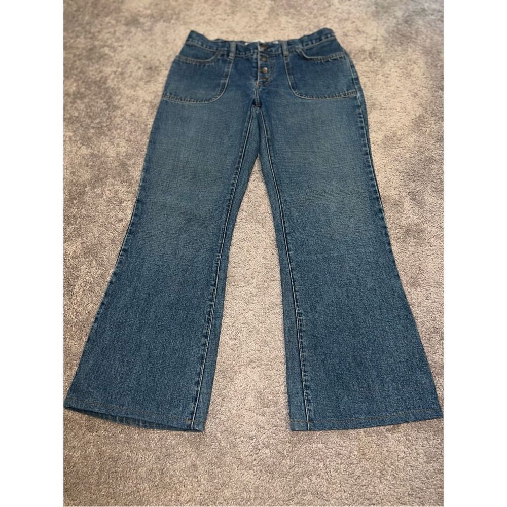 Women’s GAP Flare 100% Cotton Medium Wash Jeans 10 - Picture 4 of 10
